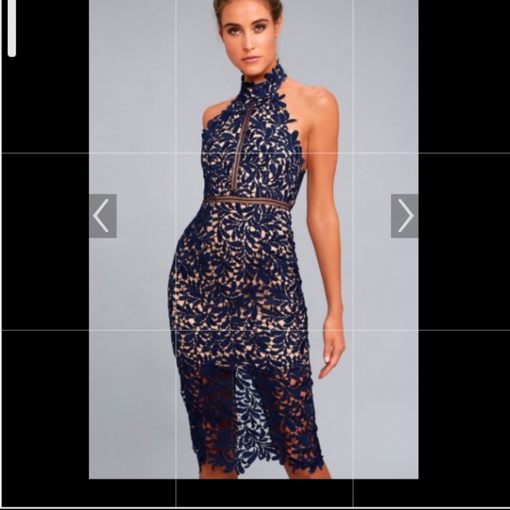 Beautiful dark blue lace dress